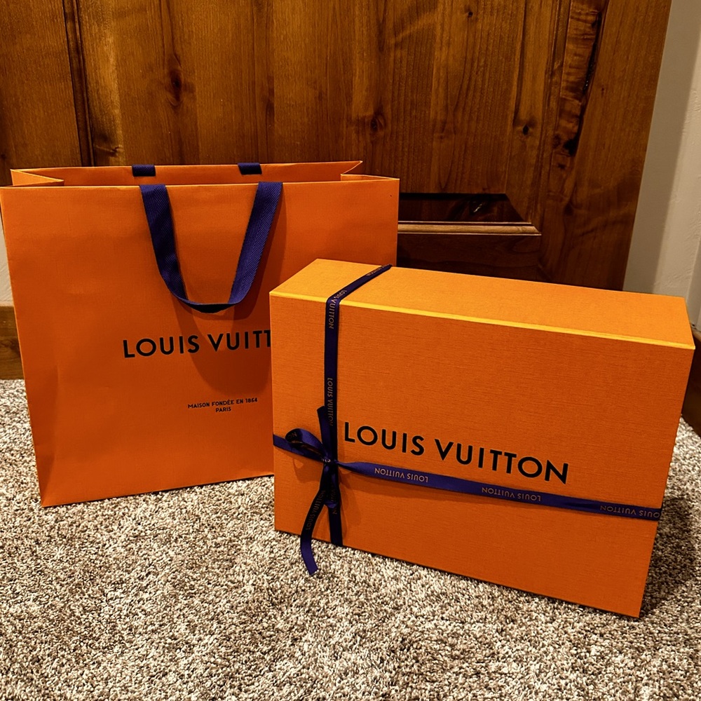 Louis Vuitton box and shopping bag